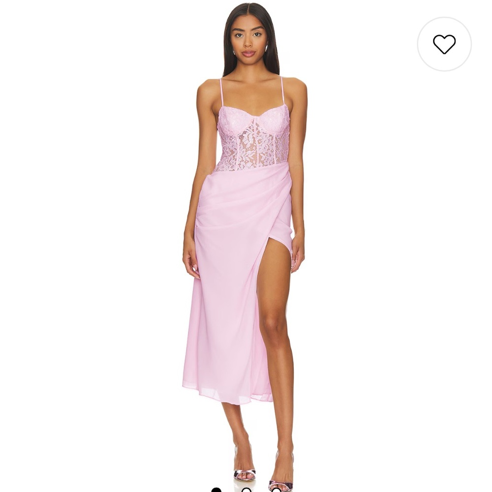 NBD Light Pink Lace Maxi Dress